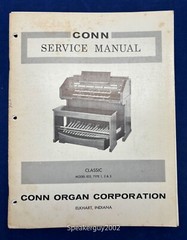 Original Conn Organ Service Manual / Classic 825 Type 1 2 3 — CS1