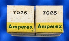 TWO Amperex 7025 Tubes /Amplitrex 💪/ BIG O Getters 1960 Bugle Boy /ECC83 12AX7