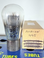 Audion Type 445 45 Globe Balloon Engraved Base Tested Like NOS Tube