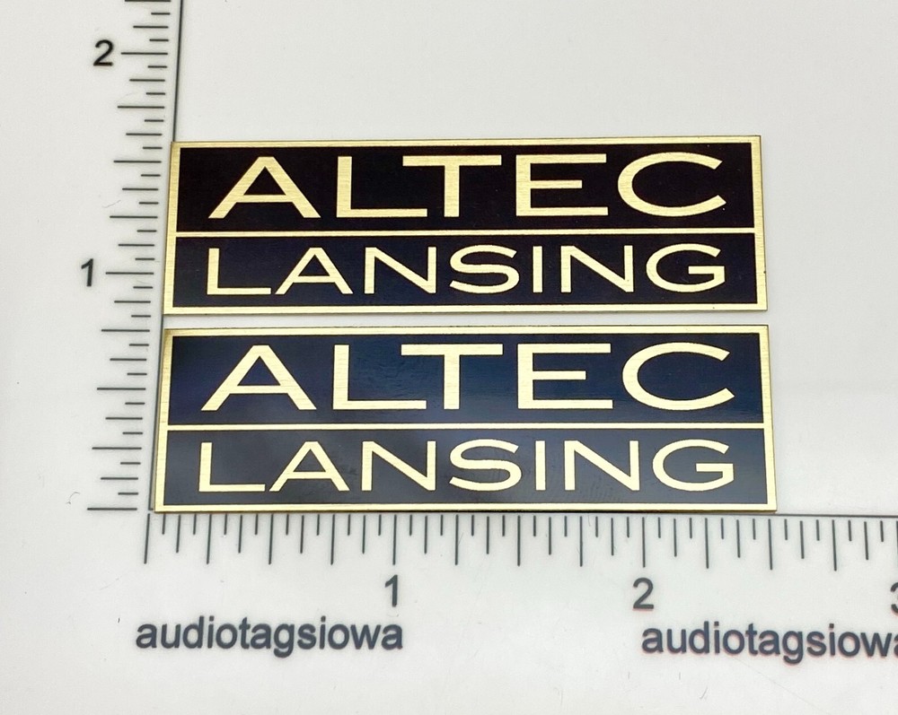 Altec Lansing Badge Logo Emblem Pair Custom Made Aluminum Self Stick