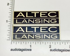 Altec Lansing Badge Logo Emblem Pair Custom Made Aluminum Self Stick