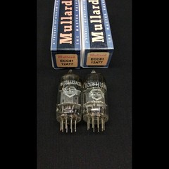 MATCHED PAIR MULLARD 12AT7 ECC81 Shield Logo GT Britain VACUUM TUBES 10.9883
