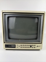 Zenith Space Command 9″ TV Retro Gaming CRT White Cube Portable LM8832 – TESTED