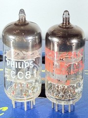 Matched Pair Mullard 12AT7 ECC81 Code Tk3 B7A3, Tk1 B3C4 Tested Good Tube