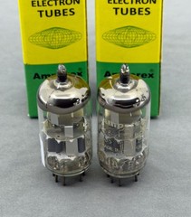 (2) Amperex 6DJ8 ECC88 Bugle Boys Preamp Tubes Δ5F3 1965 Tests Strong TV-7BU