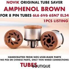 Novik Octal 8 Pin Tube Socket Saver Amphenol Brown For 6L6 6V6 6SN7 EL34 Tubes 1