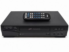 Mitsubishi HS-U446 VCR Stereo HiFi AV w/Remote Tested Working Great (Nice Unit)