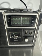 Vtg Panasonic RF-1080 AM/FM PSB 3-Band AC Portable Radio Black Tested Works