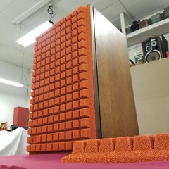 Burnt Orange ‘Sculptured Air’ Foam Grill Inserts..JBL L-100 Century Speakers