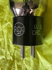 PAIR of unused 1940s U. S. Navy RCA CRC 2A3 Mil Spec Black Plate Tube. Orig Pkg.