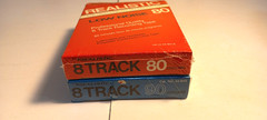 Vintage Radio Shack Realistic 8-Track Tapes (2) Low Noise 80 & Supertape 90 Min