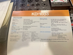 ORIGINAL INSTRUCTION MANUAL / KENWOOD KD-1033 TURNTABLE/ WITH KD-1033 BROCHURE /