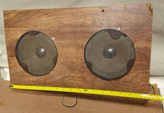 Two Vintage Sharp Matching 8W/3.2 Ohm Speakers Mounted on Cabinet Board /Work