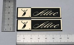 Altec Lansing Badge Logo Emblem Custom Vintage Gold Acrylic Pair Self Stick