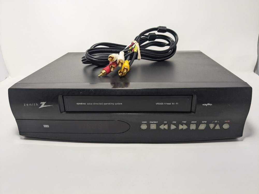 Zenith Model VRS428 VHS Player/Recorder w/AV Cables (No Remote) Tested/Works VCR