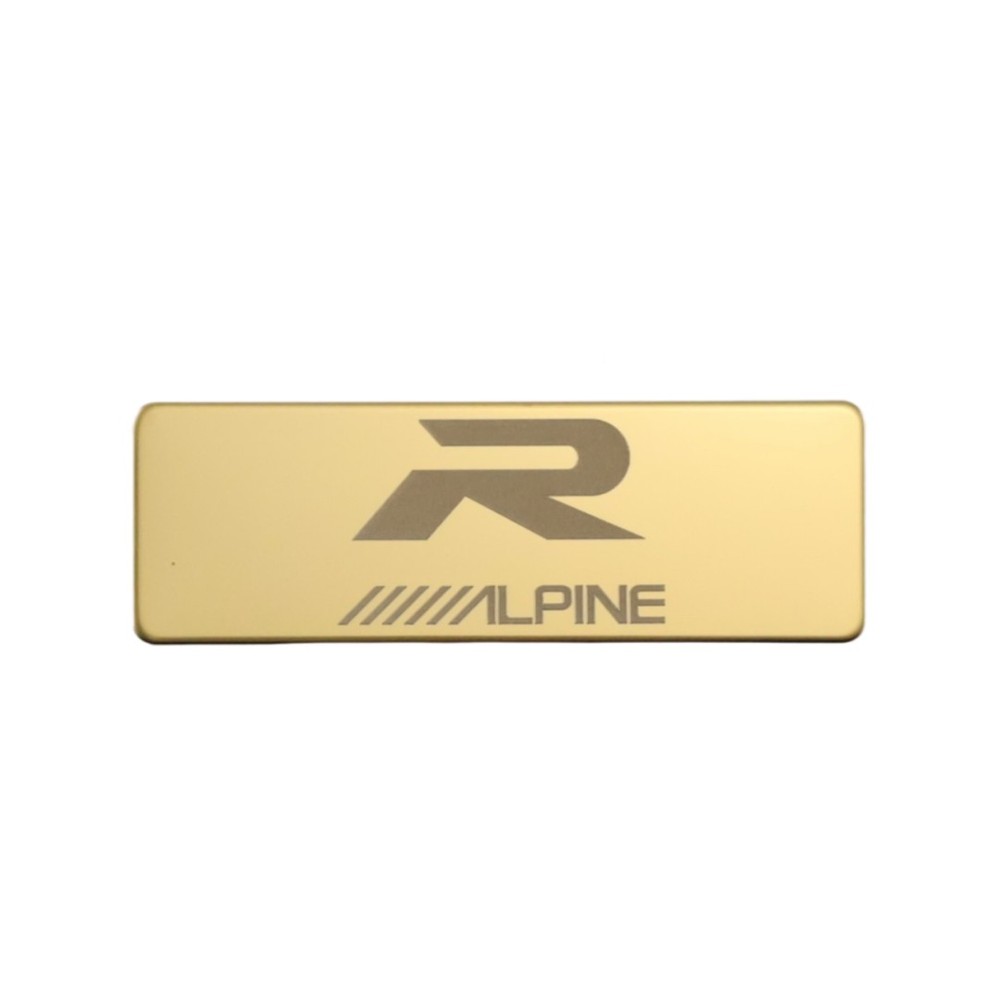 Alpine stainless steel customize Logo Badge 60mm(2.36″)X20mm(0.78″) Gold
