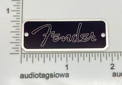 Fender Spaghetti Logo for Case Badge Custom Made Black/Silver Aluminum