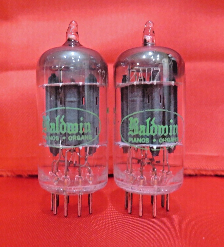 1959 Sylvania 12AU7 PLATINUM GRADE “D” Getter Preamp Tubes Matched Pair 100% NOS