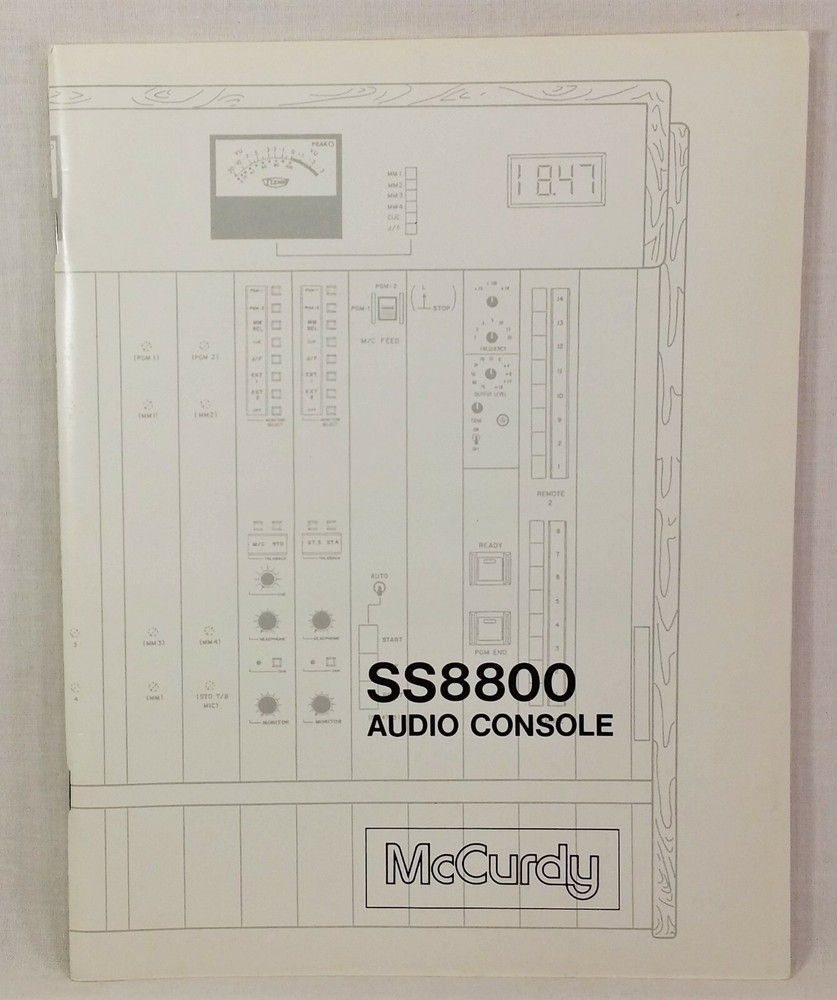 McCurdy SS8800 Audio Console Module Operating Instruction Book