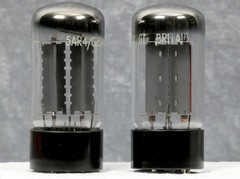 Pair of vintage NOS Mullard GZ34 / 5AR4 rectifier tubes, f32, 7-notch, Blackburn