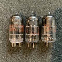 NOS Philco 12AV7 Tubes Trio 3ea MATCHED D-Get Black Plate Amplitrex Tested NICE!