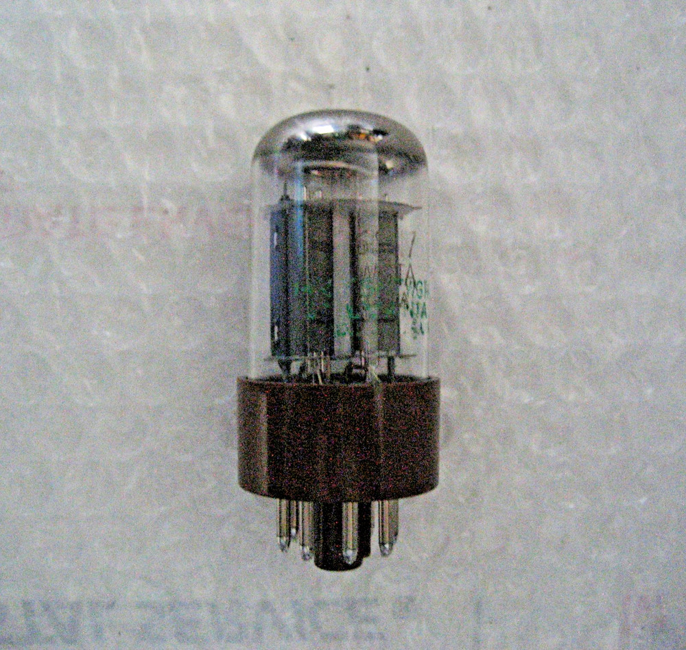 1 x NOS NIB JAN 6SN7 WGT Sylvania Brown Base Black Plate Tube TV-7 Tested 1969
