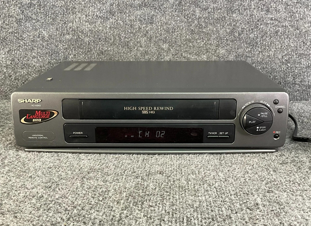 Sharp VHS HQ Video Cassette Recorder Player VC-A343U Gray Color