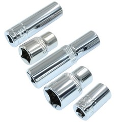 10 Pcs 1/4 & 3/8 & 1/2 Inch Drive 10mm Shallow & Deep Socket Set, 6 Point & 1…