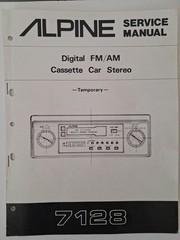 ALPINE 7128 DIGITAL FM/AM CASSETTE CAR STEREO, SERVICE MANUAL