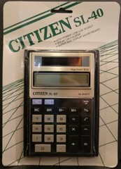 Vintage Citizen SL-40 Solar Powered Calculator Taiwan Pocket Size NOS NIB