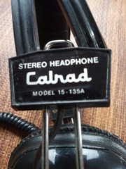 Vintage CALRAD Over Ear Black Stereo Mono Headphones Dual Controls Model 15-135A