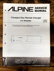 Alpine Model 5957 CD Changer Service Manual *Original*