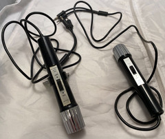 Realistic Dynamic 200 OHM Microphones Pair of Two Plug In Small Microphones VTG