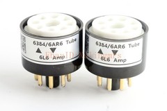 Pair 2pcs 6L6 5881(amp socket) TO Bendix 6384 6AR6 tube converter adapter