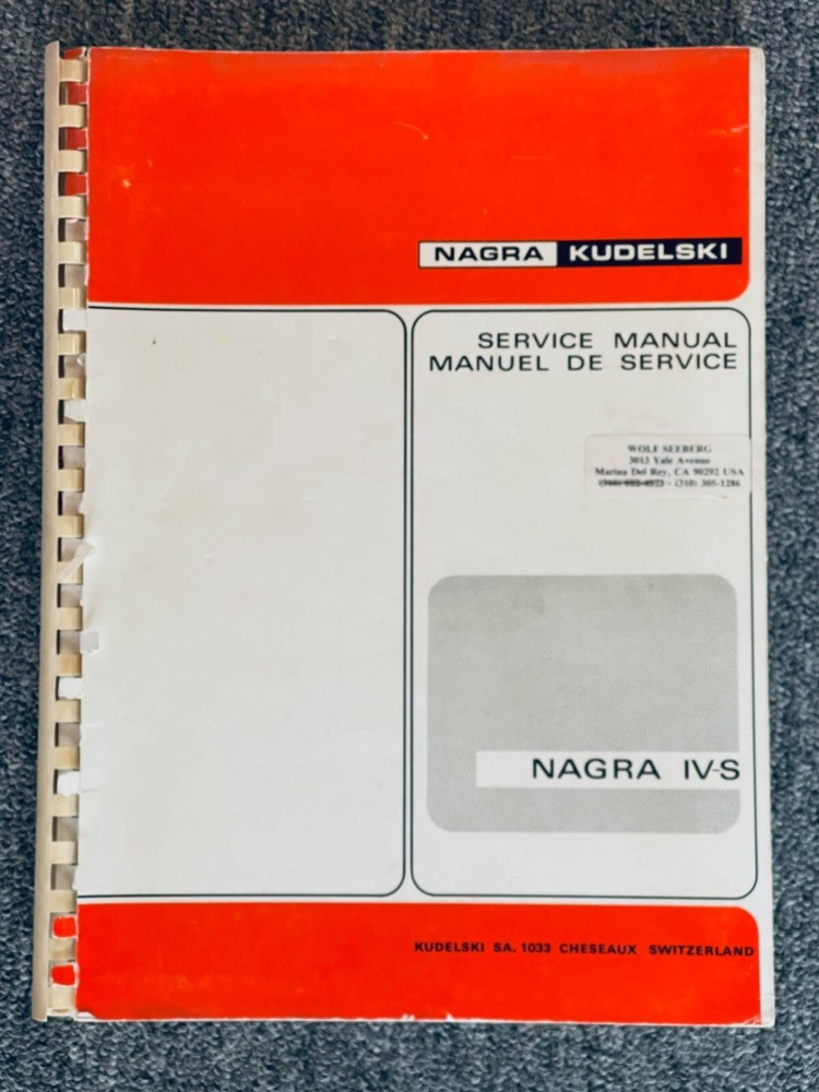 NAGRA IV-S Service manual, Kudelski