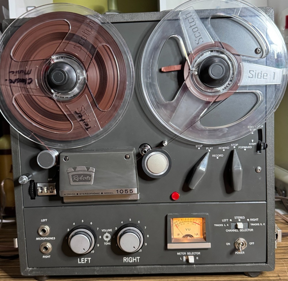 Roberts 1055 Tube Reel to Reel Tape Recorder 4-Track Tested Serviced AS-IS