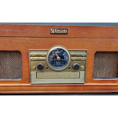 Encore Vintage Turntable 33/45/78 CD Cassette Radio Wood Unit + Albums