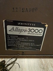 Zenith Allegro 3000 stereo speaker pair vintage 1970s excellent condition