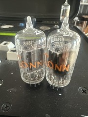 Pair RCA Conn 12AU7 Clear Top Tubes Test 90/90%+ Matched Strong Amplitrex 12au7a