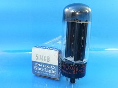 PHILCO 5U4 GB RECTIFIER TUBE NOS NIB BLACK PLATE 1968