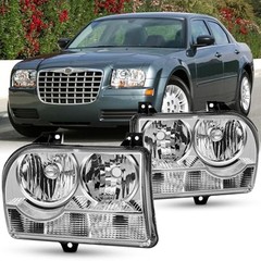 Pair Headlights Assembly DOT Approved Compatible with 2005-2010 Chrome Housing