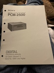Sony Digital Audio Recorder Pcm 2500 Both Operation Manuals Japanese1 English1