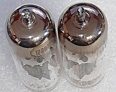 Pair 12BH7A unbranded black plate Vacuum Tubes, Triplett 3444 Tested