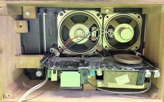 Vintage GE Dual Speaker AM/FM Solid State Wood Table Radio Works Read