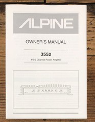 Alpine Model 3552 Amplifier Owners / User Manual *Original*