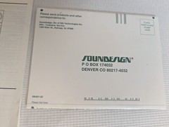 Sound Design Operating Instructions Component Stereo System Manual Only No Unit