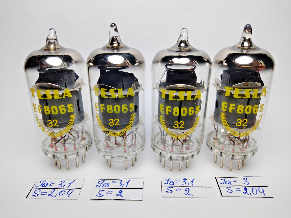 4 pcs NEW EF806S/EF86/ 6BK8 Same Date Tesla Tubes Matched Quad