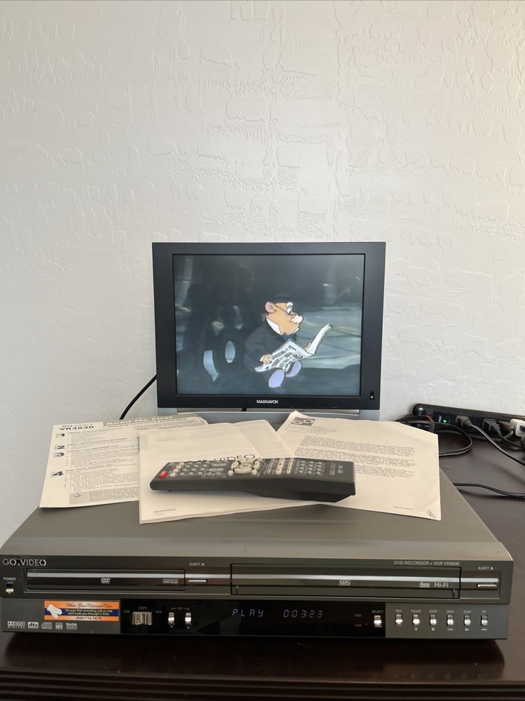 Go Video VR3930 DVD VCR Combo Player Transfer VHS Tape Cassette recorder
