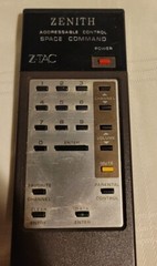 Vintage Zenith Space Command Tv Remote Size Battery -Untested