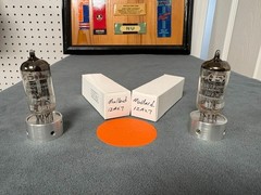 Matched Rare Pair of Mullard 12AX7 Electrohome Tubes – Amplitrex Gm Scores 100%